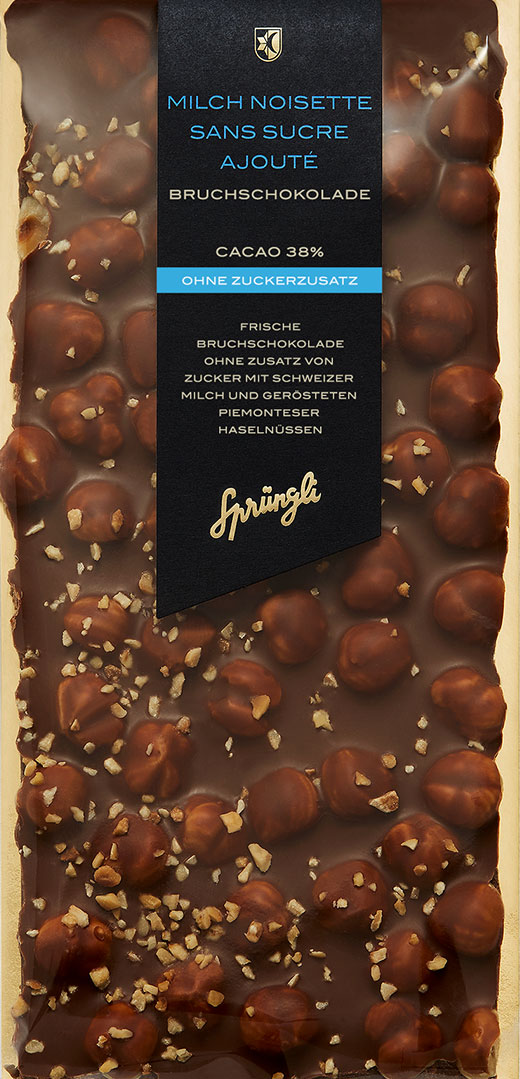 Chocolate slab Noisette Sans Sucre Ajouté milk, Cacao 37%